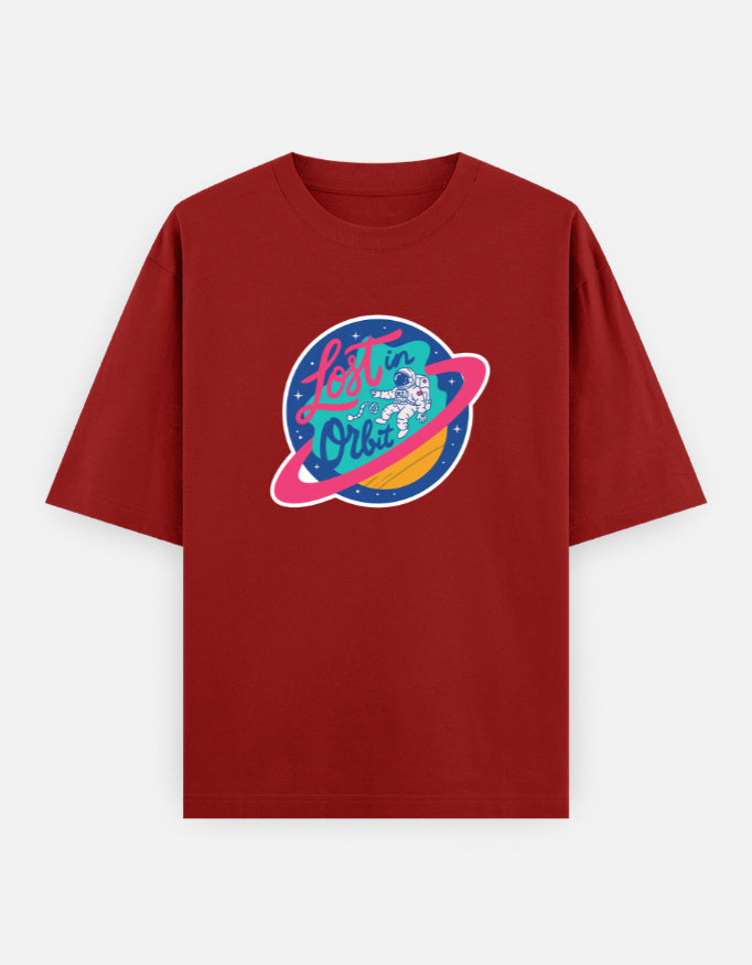 Lost In Orbit - Unisex Oversized Classic T-Shirt Unisex Oversized Classic T-Shirt Mango Kulfi Red XS