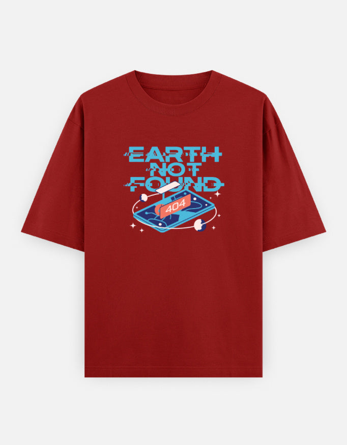 Earth Not Found - Unisex Oversized Classic T-Shirt Unisex Oversized Classic T-Shirt Mango Kulfi Red XS