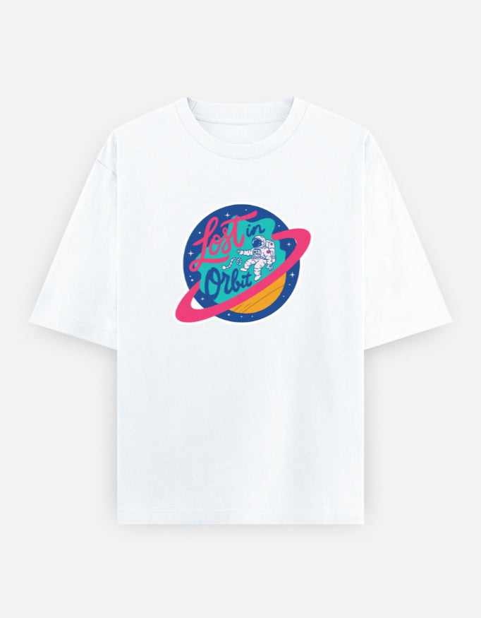 Lost In Orbit - Unisex Oversized Classic T-Shirt Unisex Oversized Classic T-Shirt Mango Kulfi White XS
