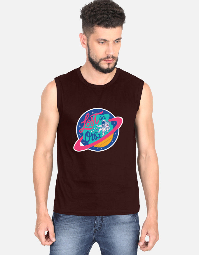 Lost In Orbit - Men's Sleeveless T-Shirt Men's Sleeveless T-Shirt Mango Kulfi Maroon S