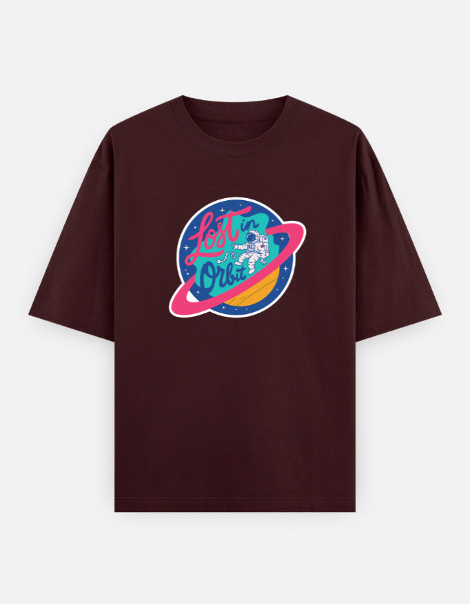 Lost In Orbit - Unisex Oversized Classic T-Shirt Unisex Oversized Classic T-Shirt Mango Kulfi Maroon XS