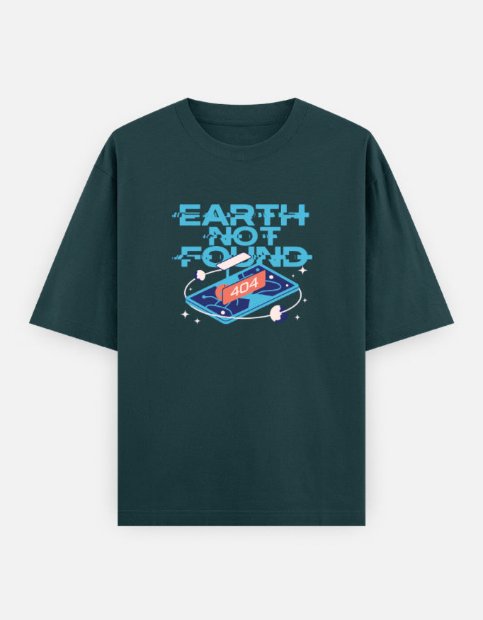 Earth Not Found - Unisex Oversized Classic T-Shirt Unisex Oversized Classic T-Shirt Mango Kulfi Petrol Blue XS