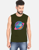 Lost In Orbit - Men's Sleeveless T-Shirt Men's Sleeveless T-Shirt Mango Kulfi Olive Green S