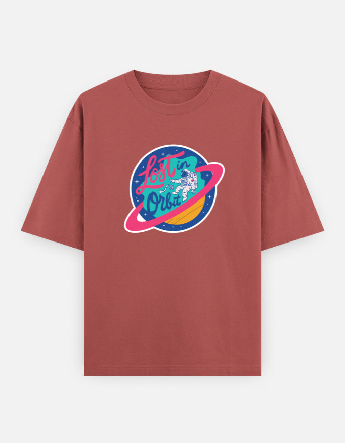 Lost In Orbit - Unisex Oversized Classic T-Shirt Unisex Oversized Classic T-Shirt Mango Kulfi