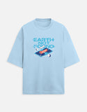Earth Not Found - Unisex Terry Oversized Tee Unisex Terry Oversized Tee Mango Kulfi Baby Blue XS
