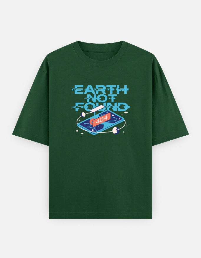 Earth Not Found - Unisex Oversized Classic T-Shirt Unisex Oversized Classic T-Shirt Mango Kulfi Bottle Green XS
