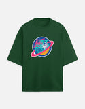 Lost In Orbit - Unisex Terry Oversized Tee Terry Oversized T-Shirts Mango Kulfi Bottle Green XS