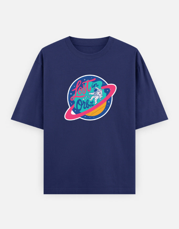 Lost In Orbit - Unisex Oversized Classic T-Shirt Unisex Oversized Classic T-Shirt Mango Kulfi Royal Blue XS