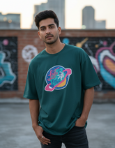 Lost In Orbit - Unisex Oversized Classic T-Shirt Unisex Oversized Classic T-Shirt Mango Kulfi