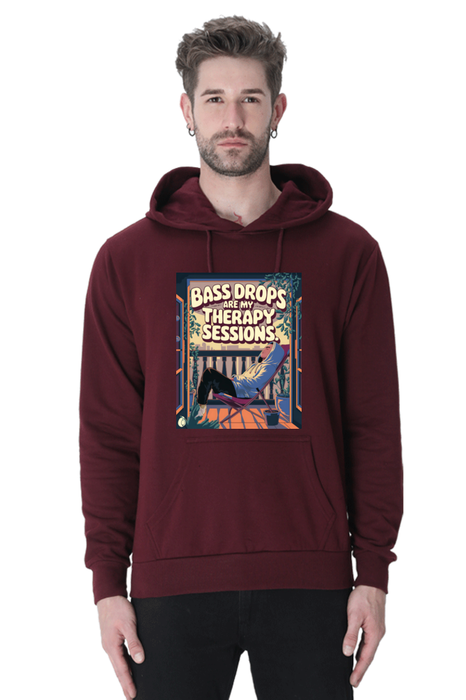 Bass Drop: Unisex Hooded SweatShirt Unisex Hooded SweatShirt Mango Kulfi Maroon XS