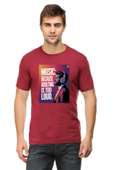 Adulting Is Loud: Men's Round Neck Half Sleeve Classic T-Shirt Men's Round Neck Half Sleeve Classic T-Shirt Mango Kulfi Maroon S