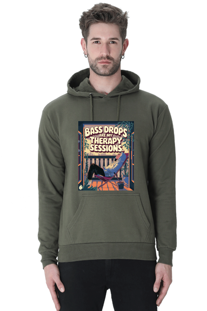 Bass Drop: Unisex Hooded SweatShirt Unisex Hooded SweatShirt Mango Kulfi Olive Green XS