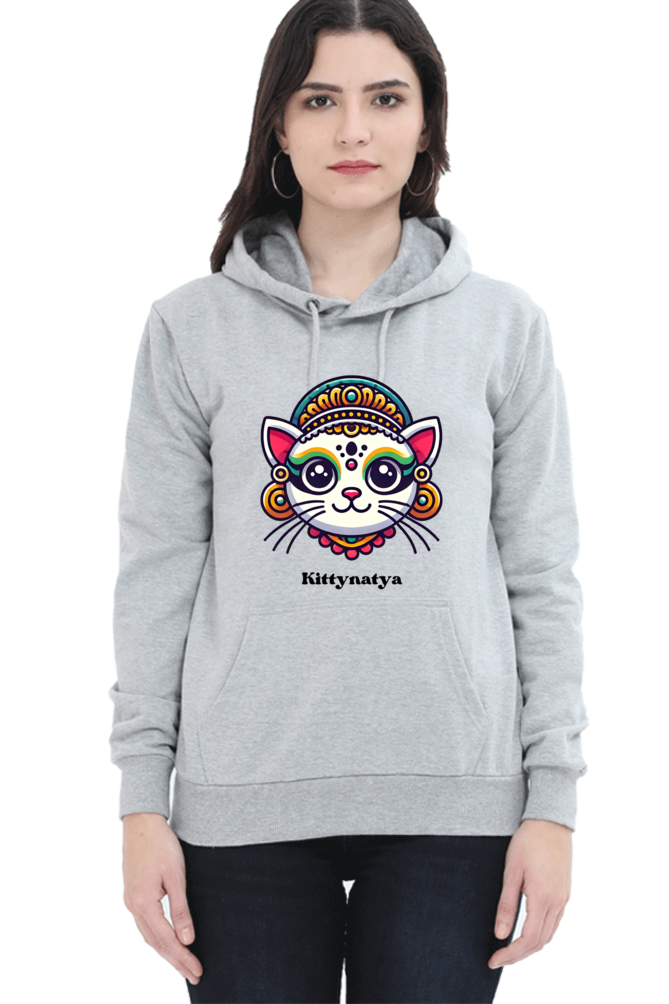 Kittynatya - Women's Hooded Sweatshirt Hooded Sweatshirt Female Mango Kulfi Grey Melange XS