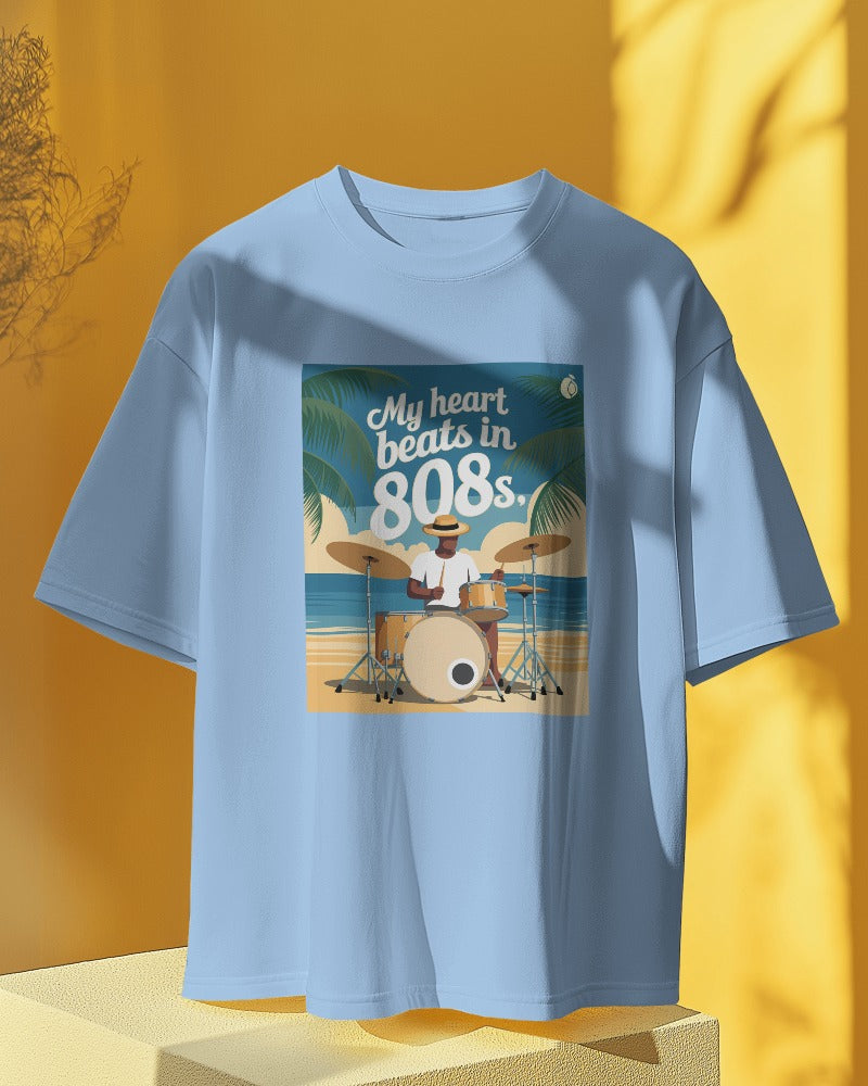 808s: Unisex Terry Oversized T-Shirt Unisex Terry Oversized T-Shirt Mango Kulfi Baby Blue S