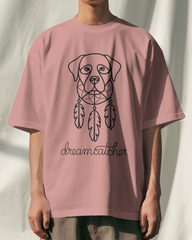 Dreamcatcher Doggo: Terry Oversized T-Shirt Terry Oversized T-Shirt Mango Kulfi Flamingo XS