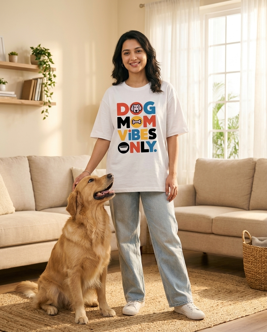 Dog Mom Vibes - Unisex Oversized Classic T-Shirt