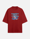 Earth Not Found - Unisex Terry Oversized Tee Unisex Terry Oversized Tee Mango Kulfi Red XS