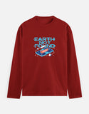 Earth Not Found - Men's Full Sleeve T-Shirt Men's Full Sleeve T-Shirt Mango Kulfi Red S