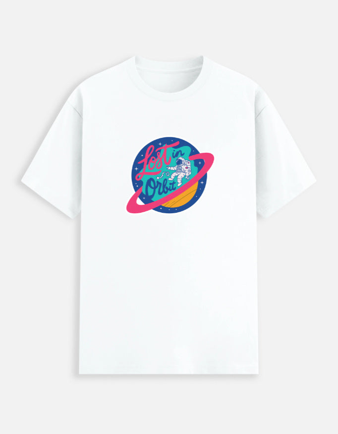Lost In Orbit - Unisex Stretch T-shirt Cotton Stretch T-shirt Mango Kulfi White S