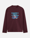 Earth Not Found - Men's Full Sleeve T-Shirt Men's Full Sleeve T-Shirt Mango Kulfi Maroon S