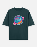 Lost In Orbit - Unisex Oversized Classic T-Shirt Unisex Oversized Classic T-Shirt Mango Kulfi Petrol Blue XS