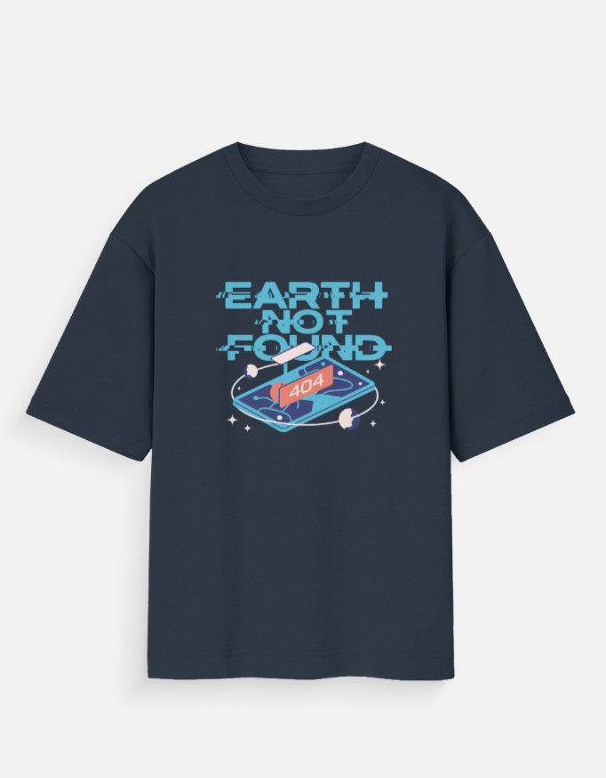 Earth Not Found - Unisex Oversized Standard T-Shirt Unisex Oversized Standard T-Shirt Mango Kulfi Navy Blue S