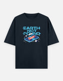 Earth Not Found - Unisex Oversized Classic T-Shirt Unisex Oversized Classic T-Shirt Mango Kulfi Navy Blue XS