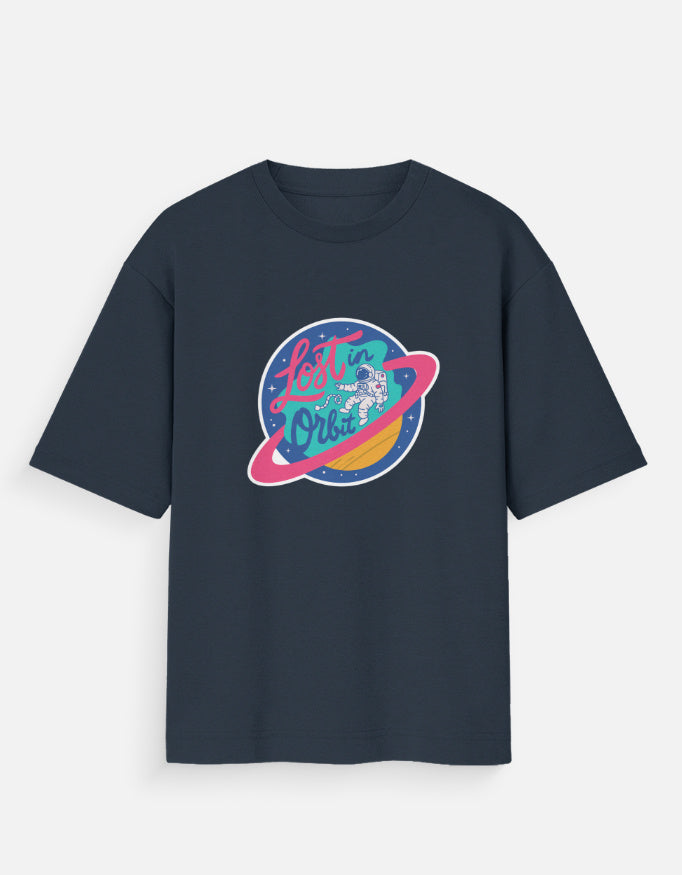 Lost In Orbit - Unisex Oversized Standard T-Shirt Unisex Oversized Standard T-Shirt Mango Kulfi Navy Blue XS
