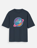 Lost In Orbit - Unisex Oversized Standard T-Shirt Unisex Oversized Standard T-Shirt Mango Kulfi Navy Blue XS