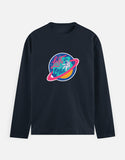 Lost In Orbit - Men's Full Sleeve T-Shirt Men's Full Sleeve T-Shirt Mango Kulfi Navy Blue S