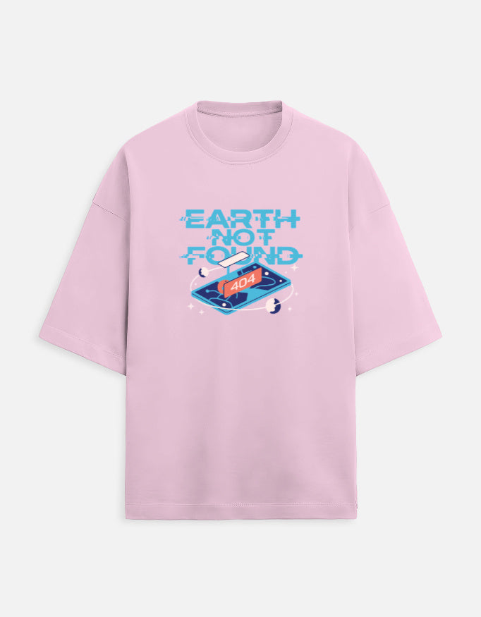 Earth Not Found - Unisex Terry Oversized Tee Unisex Terry Oversized Tee Mango Kulfi Light Pink XS