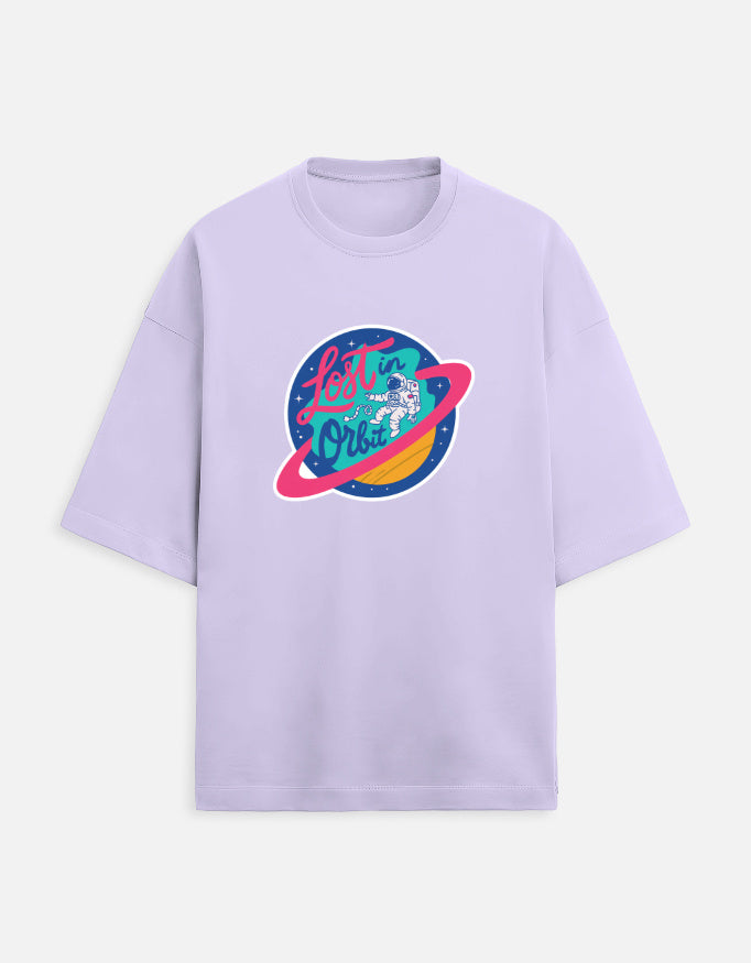 Lost In Orbit - Unisex Terry Oversized Tee Terry Oversized T-Shirts Mango Kulfi Lavender XS