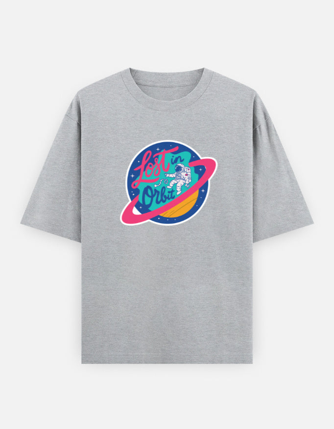 Lost In Orbit - Unisex Oversized Classic T-Shirt Unisex Oversized Classic T-Shirt Mango Kulfi Grey Melange XS