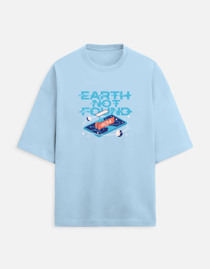 Earth Not Found - Unisex Terry Oversized Tee Unisex Terry Oversized Tee Mango Kulfi Baby Blue XS