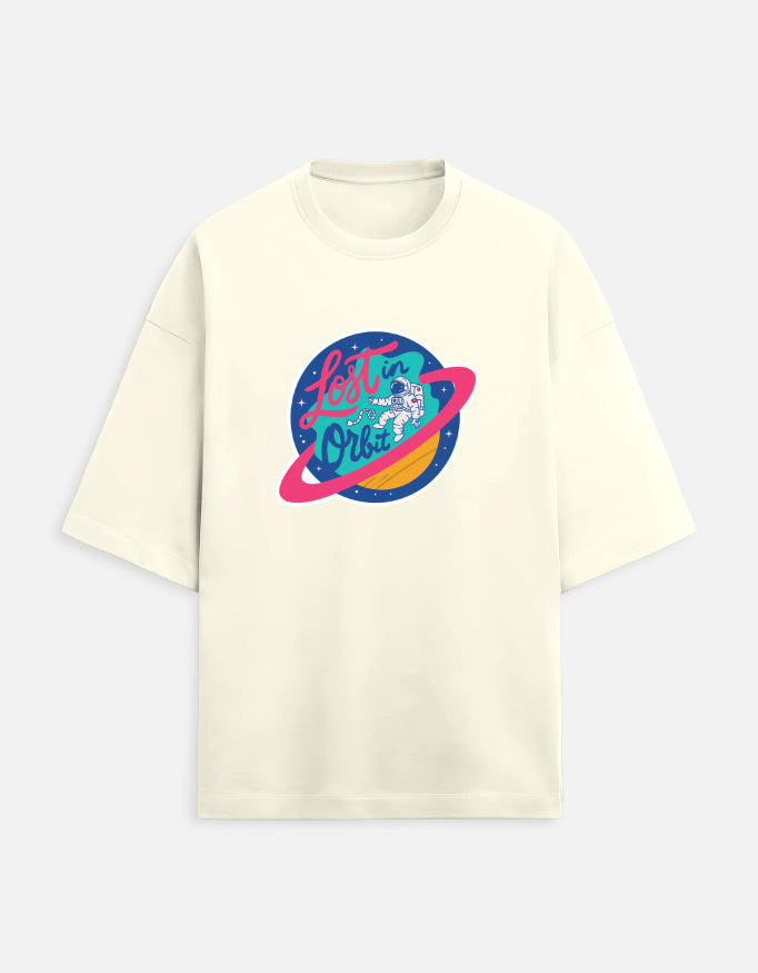 Lost In Orbit - Unisex Terry Oversized Tee Terry Oversized T-Shirts Mango Kulfi