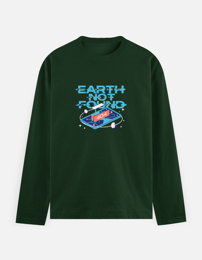 Earth Not Found - Men's Full Sleeve T-Shirt Men's Full Sleeve T-Shirt Mango Kulfi Bottle Green S