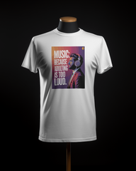 Adulting Is Loud: Men's Round Neck Half Sleeve Classic T-Shirt Men's Round Neck Half Sleeve Classic T-Shirt Mango Kulfi White S