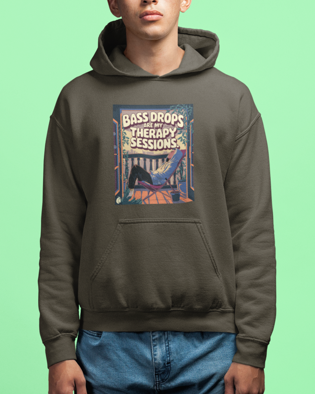 Bass Drop: Unisex Hooded SweatShirt Unisex Hooded SweatShirt Mango Kulfi