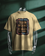 Train Insane: Men's Oversized T-Shirt Oversized Standard T-Shirt Mango Kulfi Beige S