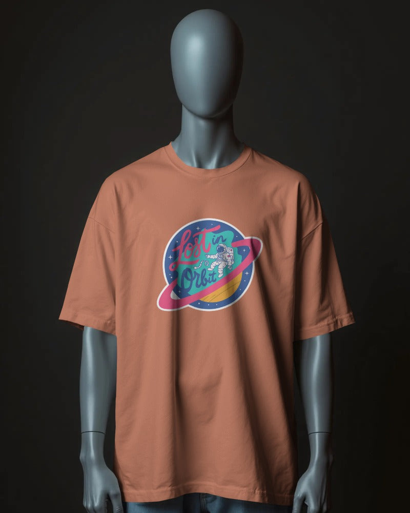 Lost In Orbit - Unisex Oversized Classic T-Shirt Unisex Oversized Classic T-Shirt Mango Kulfi